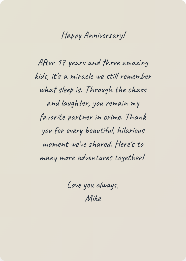 Card inside message
